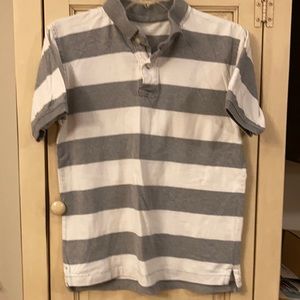 GapKids boys 14 -16 extra large white and gray striped polo shirt